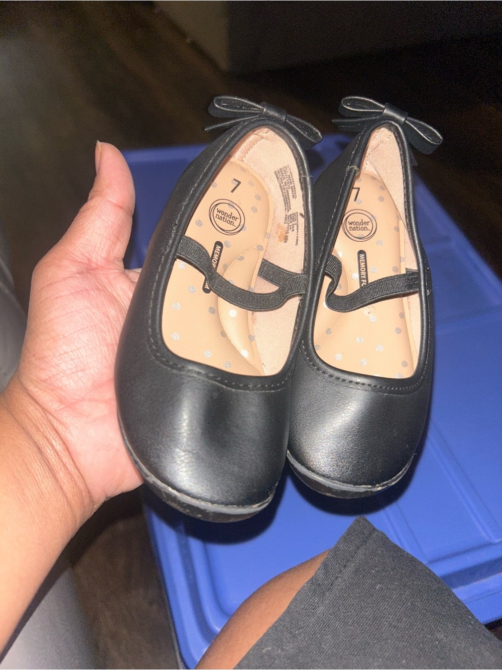 🌼2 for $5🌼 wonder nation Black Girls' Mary Jane Flats with Bow Accent